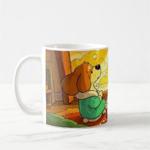 Cute cartoon dogs popcorn and movie  coffee mug