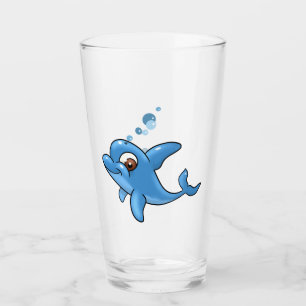 Cute Cartoon Dolphin Glass