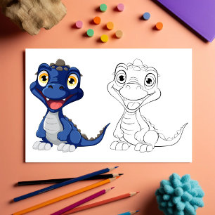 Cute Cartoon dragon colouring page