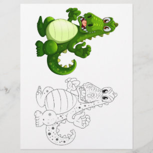 Cute Cartoon dragon colouring page