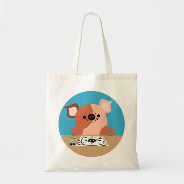 Cute Cartoon Drawing Piglet Bag (Front)