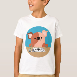 Cute Cartoon Drawing Piglet Children T-Shirt