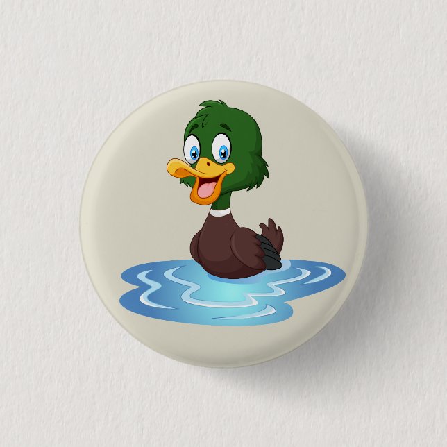 Cute Cartoon Duck 3 Cm Round Badge (Front)