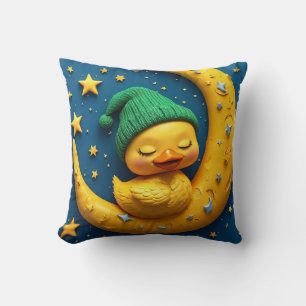 Cute cartoon duck and moon cushion