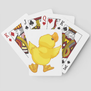 cute cartoon duck playing cards