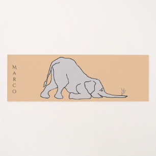 Cute Cartoon Elephant and Mouse Yoga Poses Cute Mat