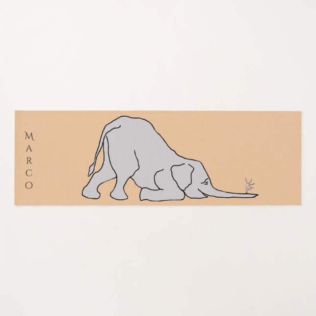 Cute Cartoon Elephant and Mouse Yoga Poses Cute Yoga Mat (Front (Horizontal))