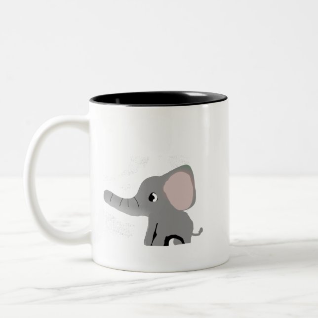Cute Cartoon Elephant Ceramic Coffee Mug - Adorabl (Left)
