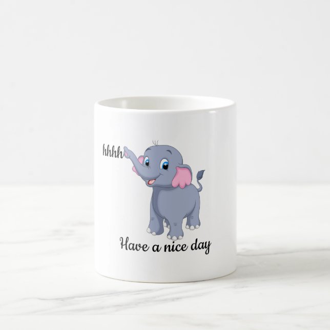  Cute Cartoon Elephant Ceramic Mug (Center)