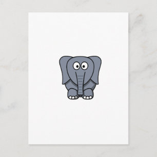 Cute Cartoon Elephant Clipart Postcard