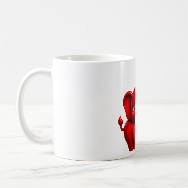 Cute Cartoon Elephant  Coffee Mug (Left)