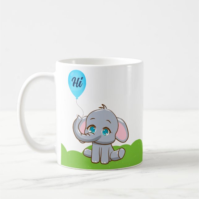 Cute cartoon elephant Coffee Mug (Left)