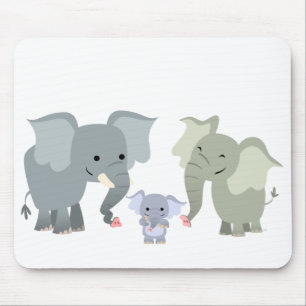 Cute Cartoon Elephant Family Mousepad