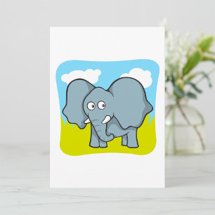 Cute Cartoon Elephant Fun Jungle Animal  Invitation