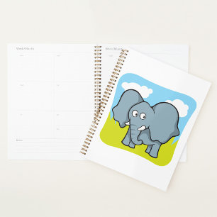 Cute Cartoon Elephant Fun Jungle Animal  Planner