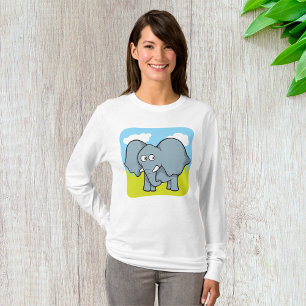 Cute Cartoon Elephant Fun Jungle Animal  T-Shirt