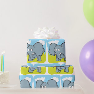 Cute Cartoon Elephant Fun Jungle Animal  Wrapping Paper