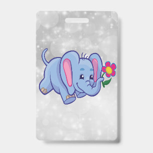 Cute cartoon elephant ID badge