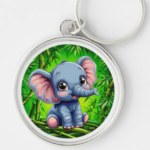 Cute cartoon elephant key ring