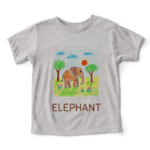 Cute Cartoon Elephant - Kids Animal Art