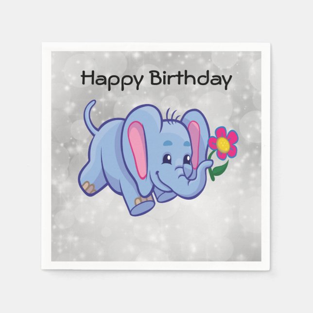 Cute cartoon elephant napkin (Front)