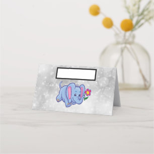 Cute cartoon elephant place card