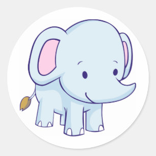 Cute Cartoon Elephant Shirts Classic Round Sticker
