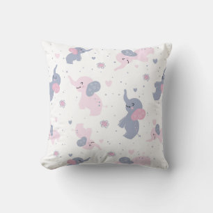 Cute cartoon elephants pattern cushion