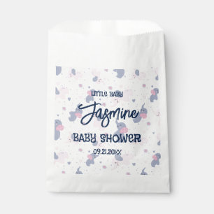 Cute cartoon elephants pattern on navy blue favour bags