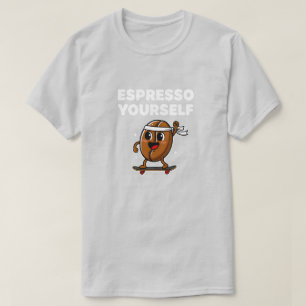 Cute Cartoon Espresso Yourself Coffee Skater T-Shirt