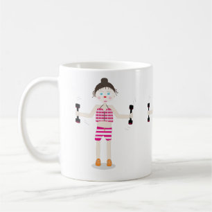 cute cartoon exercise girl mug