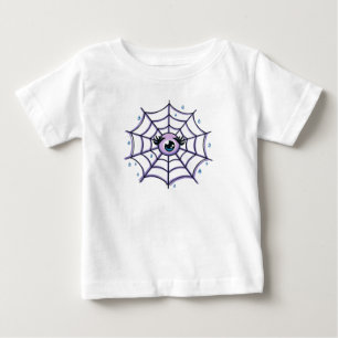 Cute Cartoon Eye in a Sparkly Web Baby T-Shirt