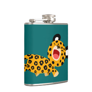 Cute Cartoon Facetious Leopard Hip Flask