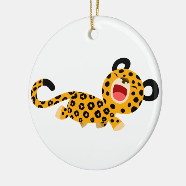 Cute Cartoon Facetious Leopard Ornament (Left)