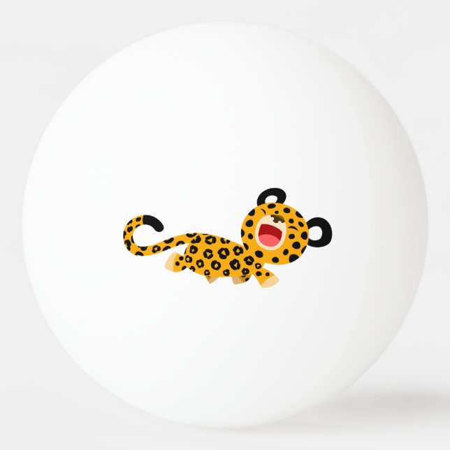 Cute Cartoon Facetious Leopard Ping Pong Ball (Front)