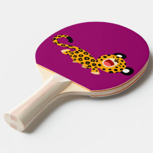 Cute Cartoon Facetious Leopard Ping Pong Paddle