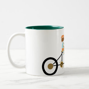 cute cartoon family cycling mug