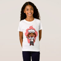 Cute Cartoon Female Chef Holding Cupcake