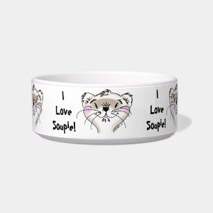Cute Cartoon Ferret Face Bowl