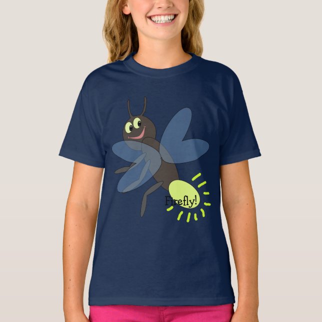 Cute Cartoon Firefly Kids' T-Shirt (Front)