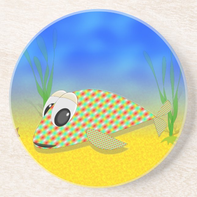 Cute Cartoon Fish Coaster (Front)