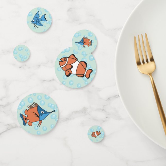 Cute Cartoon Fish Confetti (Group)