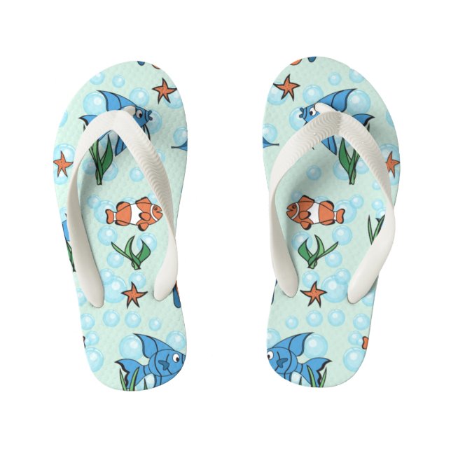 Cute Cartoon Fish Kid's Flip Flops (Footbed)