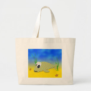Cute Cartoon Fish Large Tote Bag