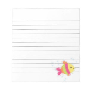 Cute Cartoon Fish Lined Notepad