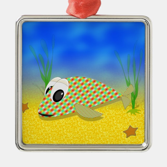 Cute Cartoon Fish Metal Tree Decoration (Front)