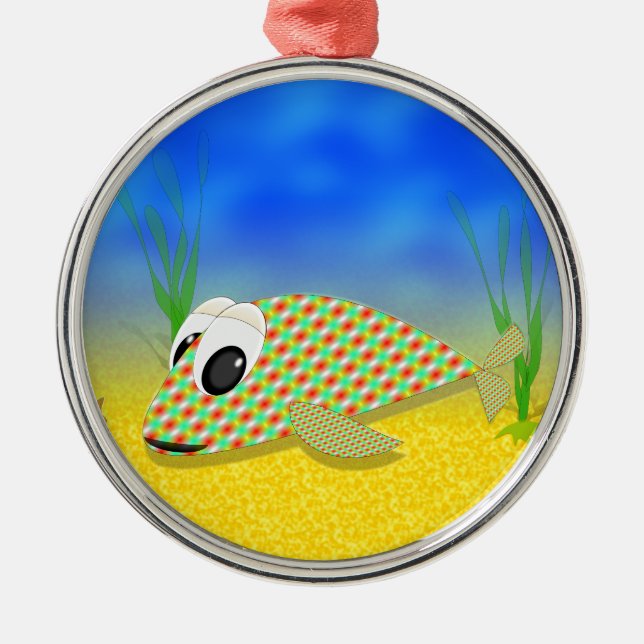 Cute Cartoon Fish Metal Tree Decoration (Front)