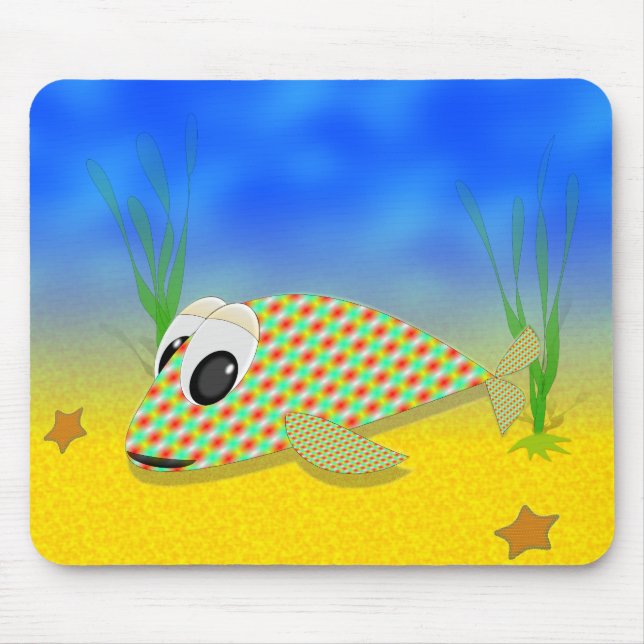 Cute Cartoon Fish Mouse Mat (Front)