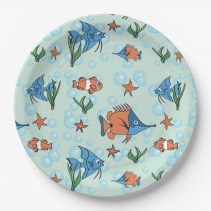 Cute Cartoon Fish Paper Plate