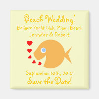 Cute Cartoon Fish Save The Date Beach Wedding